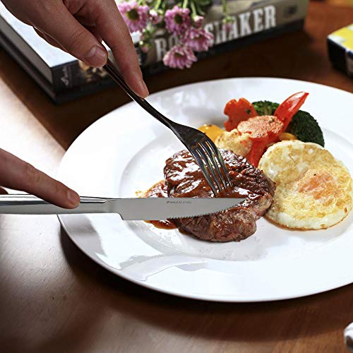 Idomy 6-Piece Stainless Steel Steak Knife Set, Multipurpose Kitchen Serrated Knives