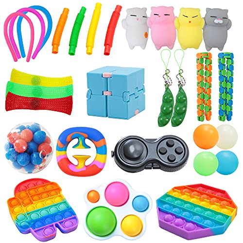 FidgetToyPackwithpopit Rainbow Fidget Toy Set Fidget Toy Box
