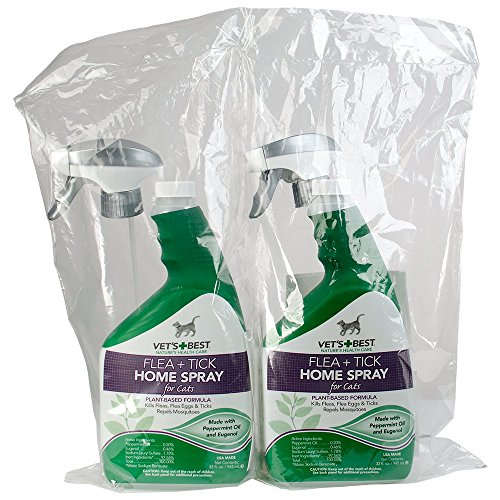 Vet's Best Flea and Tick Home Spray for Cats, 32 oz, USA Made (2 Pack)