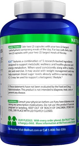 BioTrust IC-5 Keto and Carb Management Supplement, Metabolic ...