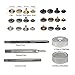 Meikeer 80 Stes Snap Fasteners Kit Snaps Buttons 15mm Metal Snaps with 4 Pieces Fixing Tools 4 Color Clothing Snaps Kit for Thin Leather Jacket Jeans Wear Bracelet Bags (4 Color)