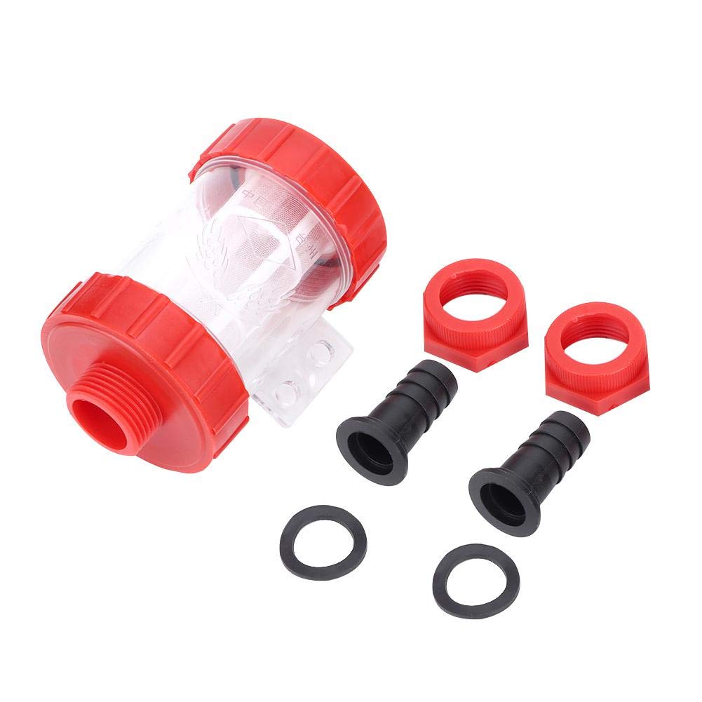 Qiterr In-line Mesh Filter, Garden Hose Filter, Agricultural In-Line Mesh Filter High Flow Water Pump Transparent Filter Irrigation Filter(G3/4in)