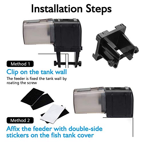JoyMall Automatic Fish Food Feeder,Auto Feeder,Battery Fish Feeder LCD Display Feeding Time Setting, Suitable Small Fish,Tropical Fish, Gold Fish,Fish Tank Turtle Tank - Thumbnail 2