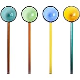 Pack of 4 Heat Resistant Glass Spoons Glass Stirring Spoons 6.5inch Yellow,Blue,Cyan,Green C53 Glass spoon