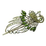 Newstarfactory Green Vintage Peacock Alligator Hair Clip