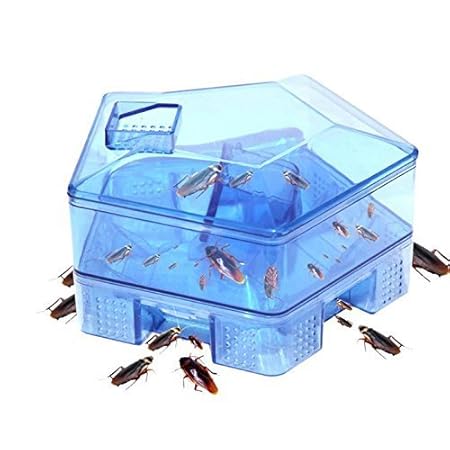 Vroxy Cockroach Killer Bait Trap Effective Pesticide Kitchen Restaurant Essentials - Cockroach Catcher Box (Blue, Standard)