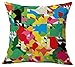 Geepro 18 inch Decorative Throw Pillow Cover Square Cotton Linen Pillow Case for Sofa Couch (Colorful)