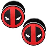 Deadpool Logo Screw-On Acrylic Plug Pair