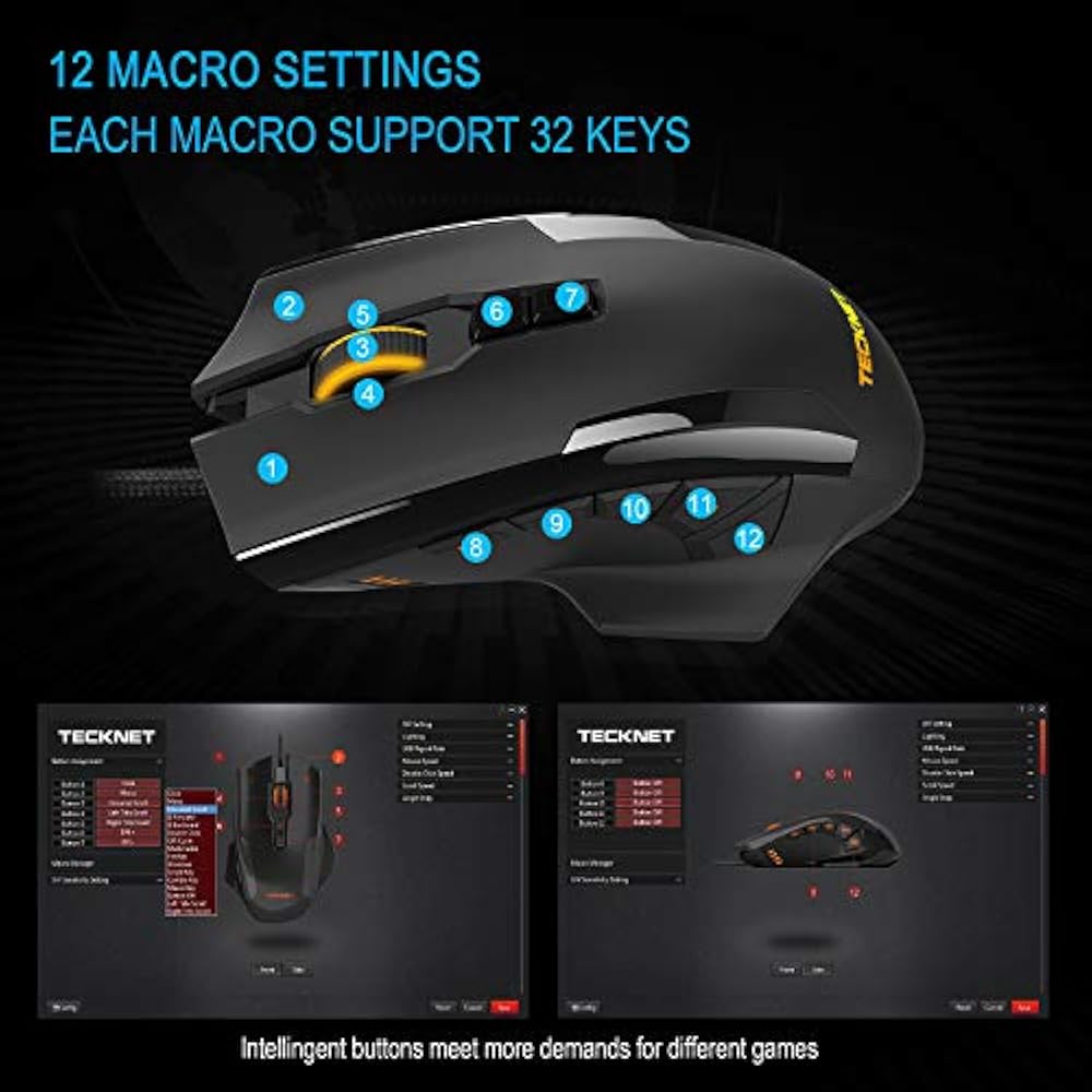 Gaming Mice M009 Mouse With 16400 DPI, Wired RGB LED Backlit