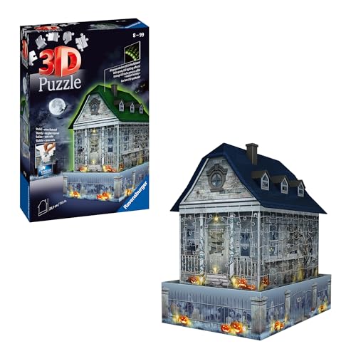 Ravensburger 3D Puzzle Gruselhaus bei Nacht 11254-216 Teile - fuer Halloween Fans ab 8 Jahren: Erlebe Puzzeln in der 3. Dimension