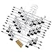 Tosnail 15 Pack Metal Pants Skirt Hangers with Non-Slip Clips, Space Saving Hanger for Closet or Laundry Use - Black