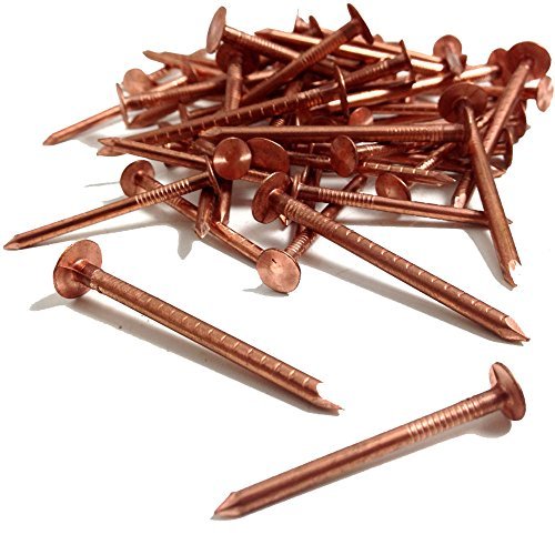 25, 40mm x 2.65mm COPPER CLOUT ROOFING NAILS - ALSO USED FOR TREE STUMP REMOVAL - DIY by TIMco