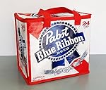 Pabst Blue Ribbon Insulated Beer Tote Cooler Bag, Fits 24pk of PBR Beer