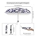 Rainbrace Rain & Sun Compact Folding Travel Umbrella Auto Open and Close for Windproof, Rainproof & 99% UV Protection with Black Anti-UV Coating, UPF50+, Elegant Lily and Dark Blue