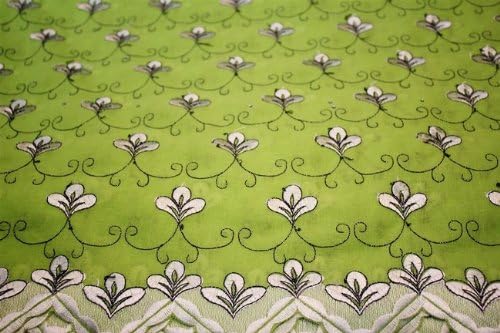 Lime Green,embroidery Polycotton African Lace Textile in 11 Colors, Blended Cotton Voile