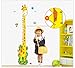 Kappier Cute Giraffe Height Measurement Growth Chart in Inches and Centimeters Removable Wall Decals
