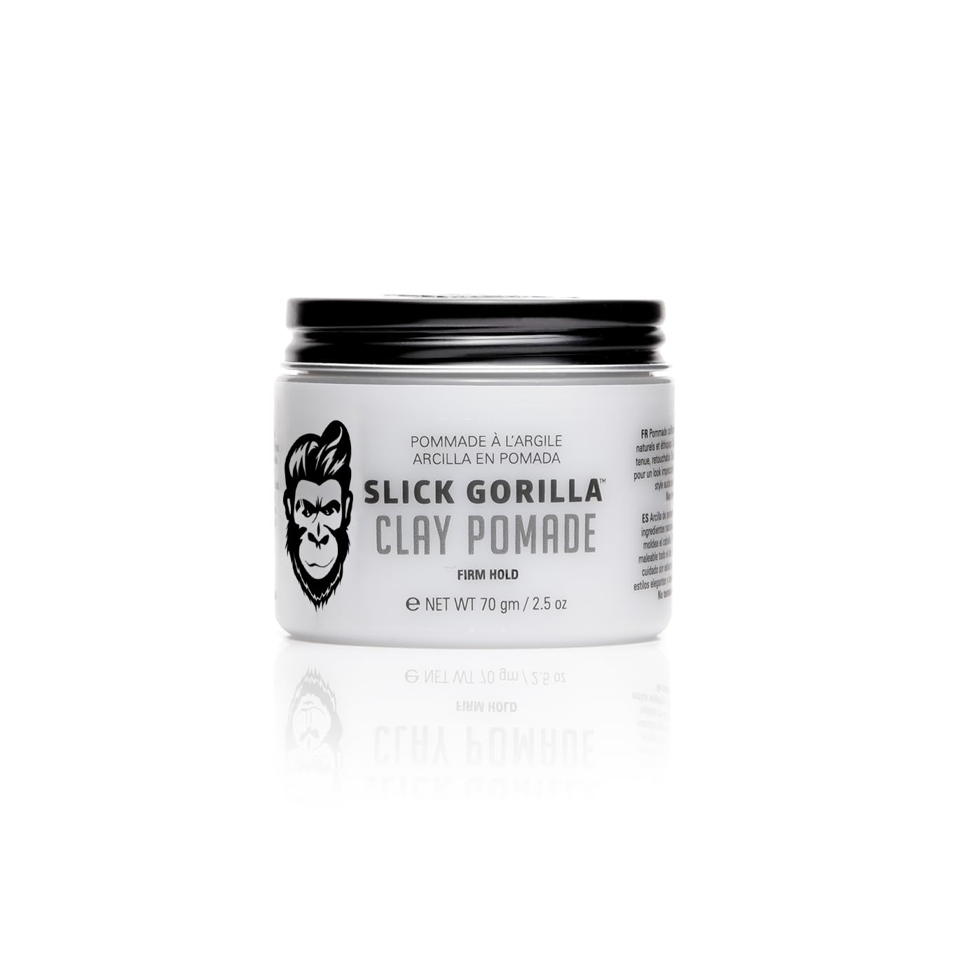 Slick Gorilla Clay Pomade for Men | 2.5 oz (75 ml) | Firm Hold Hair Clay with Natural Matte Finish | Non-Greasy Men’s Hair Pomade for Textured, Wavy & Thick Hair | Easy to Wash, No Flakes