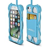 2 in 1 Cell Phone Lanyard Strap Case, Universal Smartphone Neck Laniard Shockproof Cover with ID Card Holder Necklace Tether for iPhone X 8 7 6 6S Plus 5 SE iPod Touch Samsung Galaxy S8 S7 S6 Edge LG