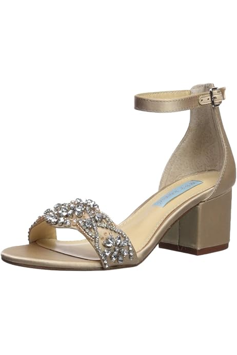 dalinda champagne satin rhinestone flat sandals