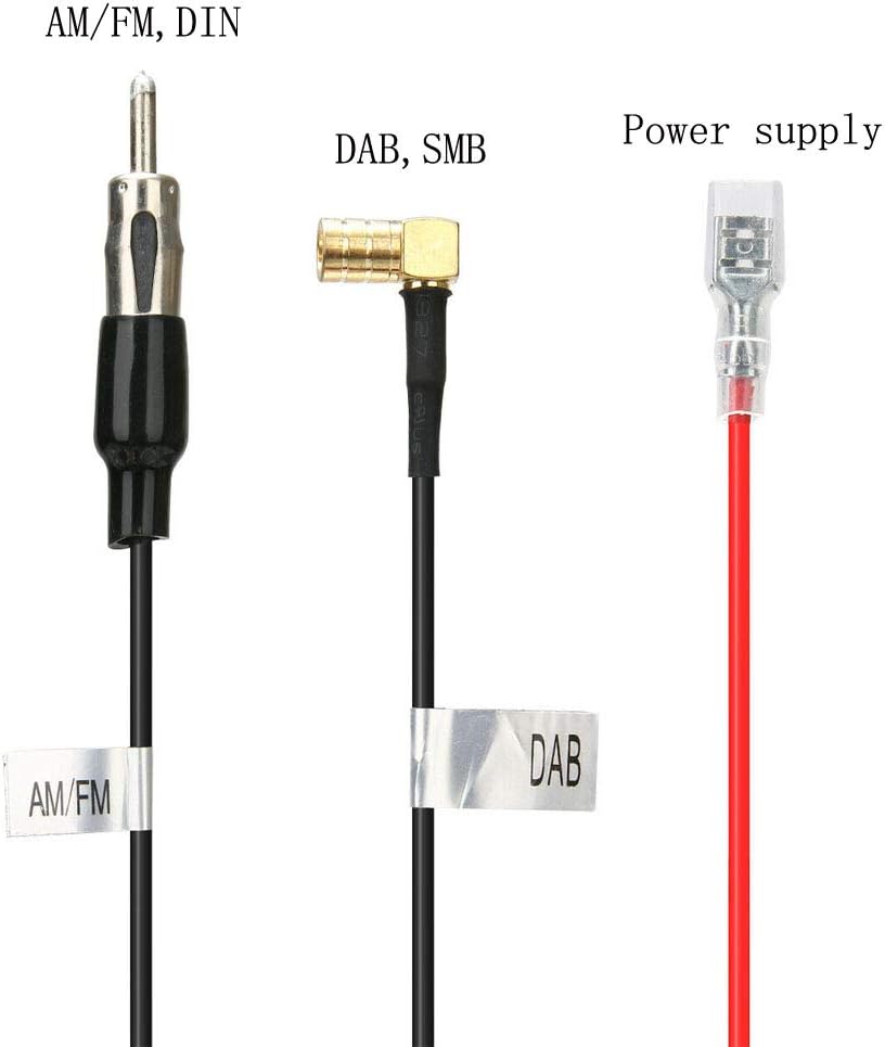 RED WOLF DAB Car Aerial Antenna SMB Adapter to DIN Connector Universal Roof Mount Active Amplified Aerial Reception Splitter for FM AM/DAB+ Radio Pioneer Clarion Alpine JVC Sony Android - Image 5
