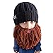 Beard Head Kid Vagabond Beard Beanie - Knit Hat and Fake Beard for Kids Toddlers Brown