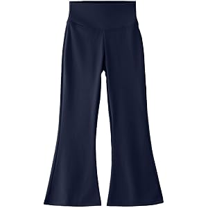 Girls Cotton Flare Leggings Wide Leg Stretchy High Waist Tights Pants Teen Kids Workout Gym Athletic Bell Bottom