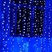 LIGHTESS 300 LED Christmas String Fairy Outdoor or Indoor Curtain Lights Remote Control (Blue)