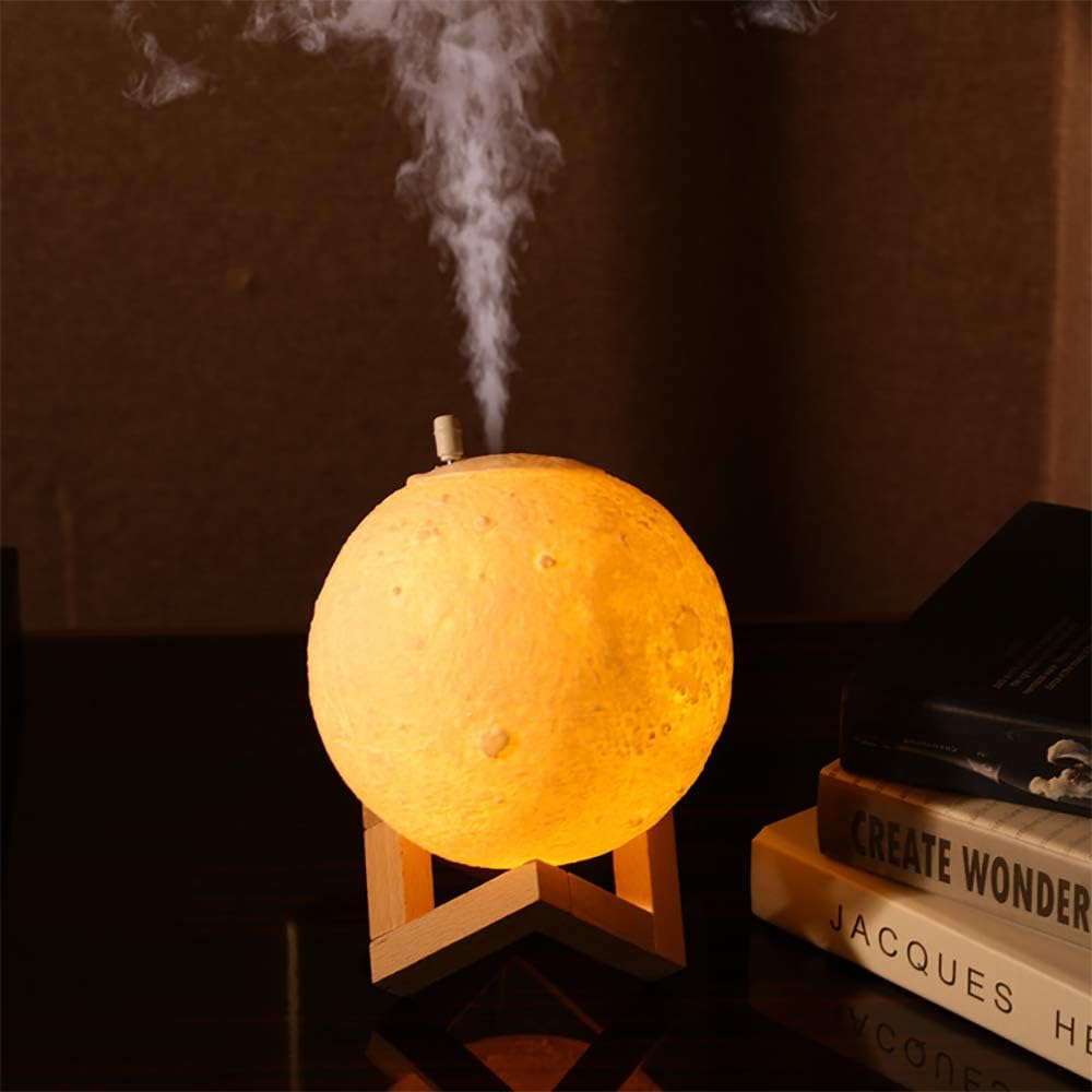 USB Charging Humidifier Lunar Humidifier 3D Printing Moon Humidifier Moonlight USB Air purifiers 3 Color Changing Night Light