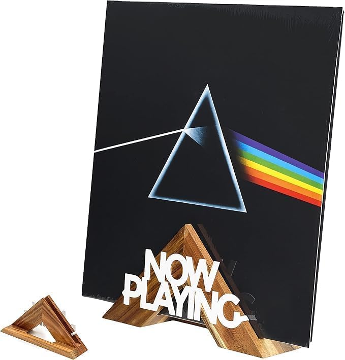 Tapeera Tabletop Now Playing Vinyl Record Stand - Wooden Vinyl Record Holder - LP Shelf - No-Tool Assembly