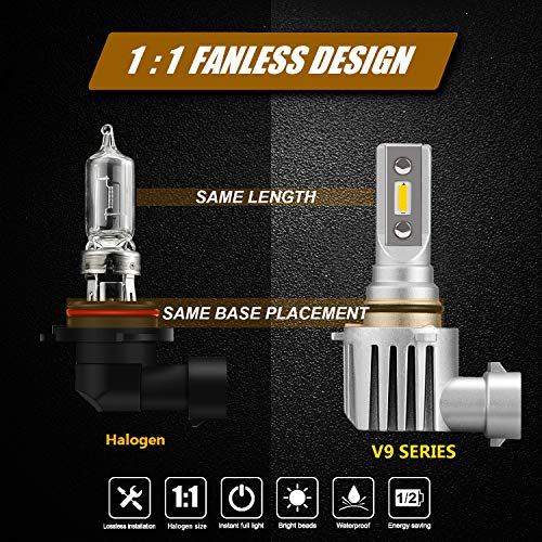 JDM ASTAR High Performance 1:1 Fanless Design Precision Lux Beam H10 9145 9140 9050 9155 White LED Fog Light Bulbs-Focused Beam Pattern no Diffused and Glare
