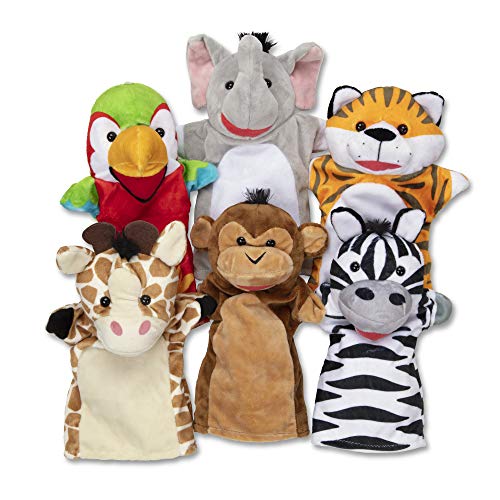 Melissa & Doug Safari Buddies Hand Puppets Puppet (Set 6), 12