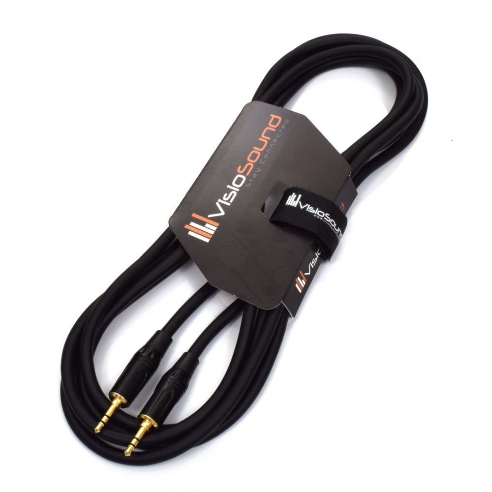 VisioSound 3.5mm Stereo Mini Jack to Jack AUX Lead/Audio Auxiliary Cable MP3 Car DJ Hi-Fi 3m Black