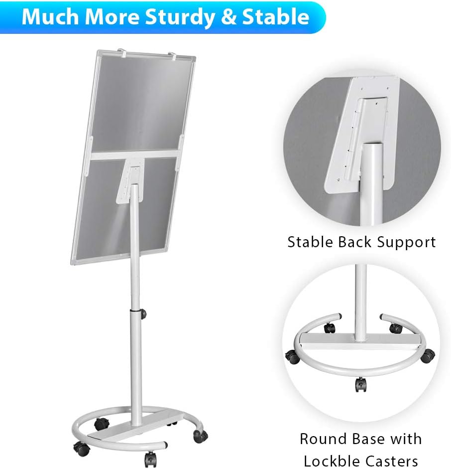 maxtek Flip Chart Stands Mobile Whiteboard, 90 x 60 CM Magnetic WhiteBoard Stand - Image 3