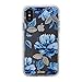 Sonix Indigo Flower Case for iPhone X/Xs Women's Protective Blue Floral Clear Case compatible with iPhone X, iPhone Xs