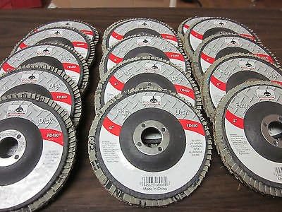 15pc ASSORTMENT 4" FLAP DISCS ANGLE GRINDER WHEELS 40 60 80 GRIT 5/8" ARBOR