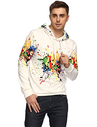 Hequ men s 3d ink digital printed drawstring long sleev…
