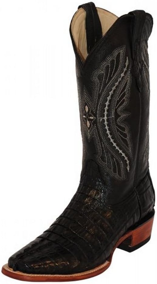 Ferrini Mens Caiman Croc Tail Sq Boots
