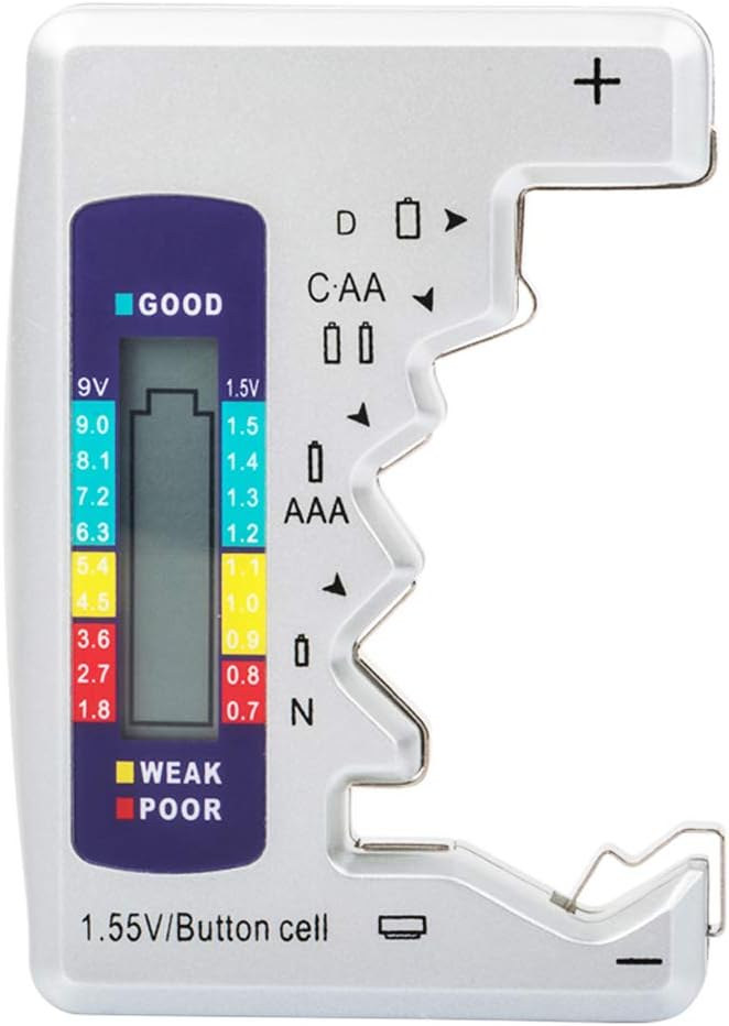 Bestgle Universal Battery Tester Checker, Digital Battery Capacity Level Tester with LCD Display for C, AA, AAA, D, N, 9V