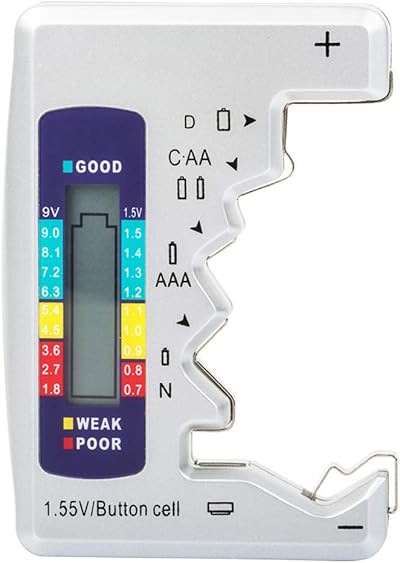 Bestgle Universal Battery Tester Checker with LCD - C D AA AAA 9V Button Cells