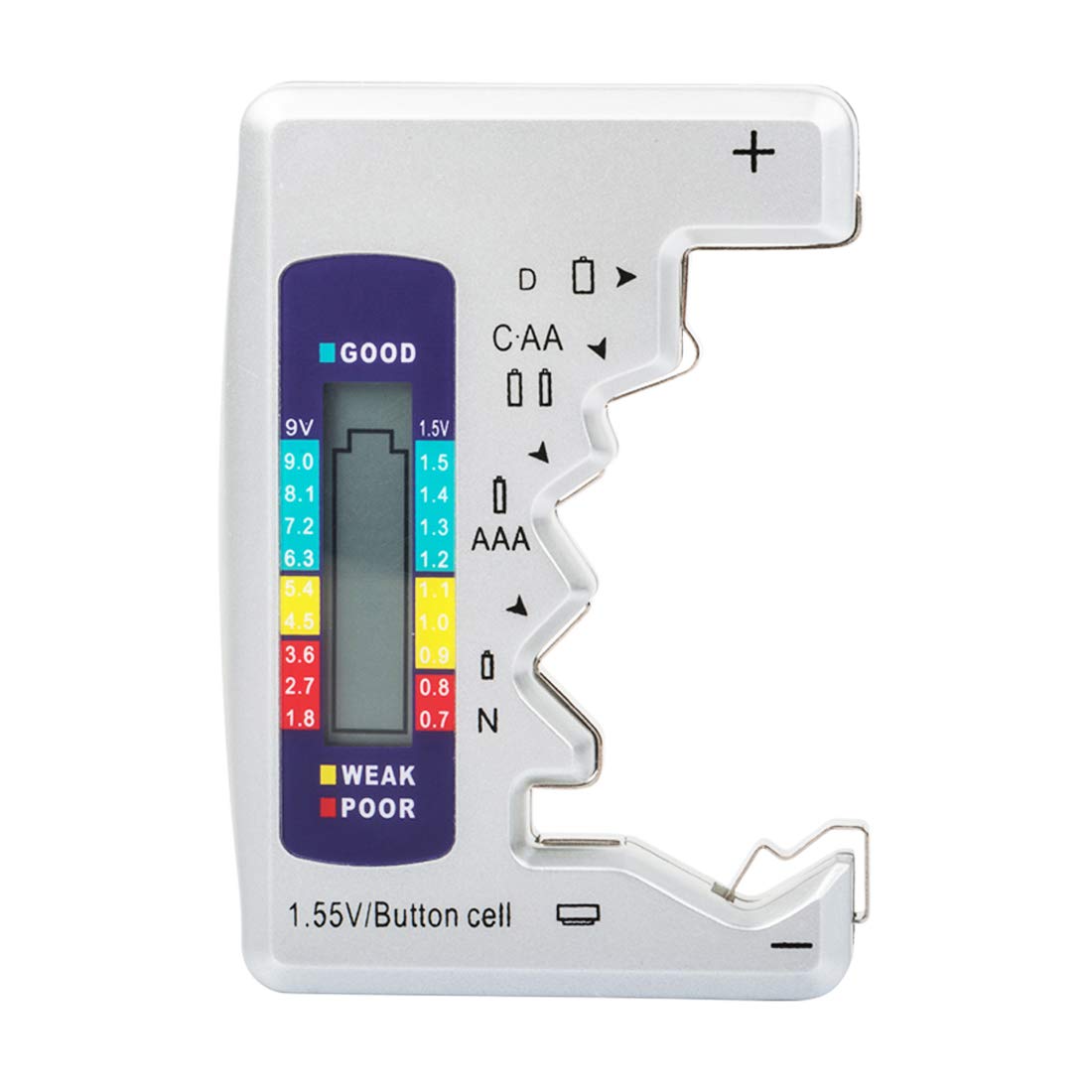 Bestgle Universal Battery Tester Checker, Digital Battery Capacity Level Tester with LCD Display for C, AA, AAA, D, N, 9V, 1.5V Button Cell & Mini Batteries