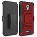 Alcatel Fierce 4/ Allura Case/Pop 4 Plus Case, Elegant Choise Hybrd Armor Holster Kickstand Full Body Protective Case Cover with Belt Clip for Alcatel Fierce 4 / Allura/Pop 4 (Red/Black)