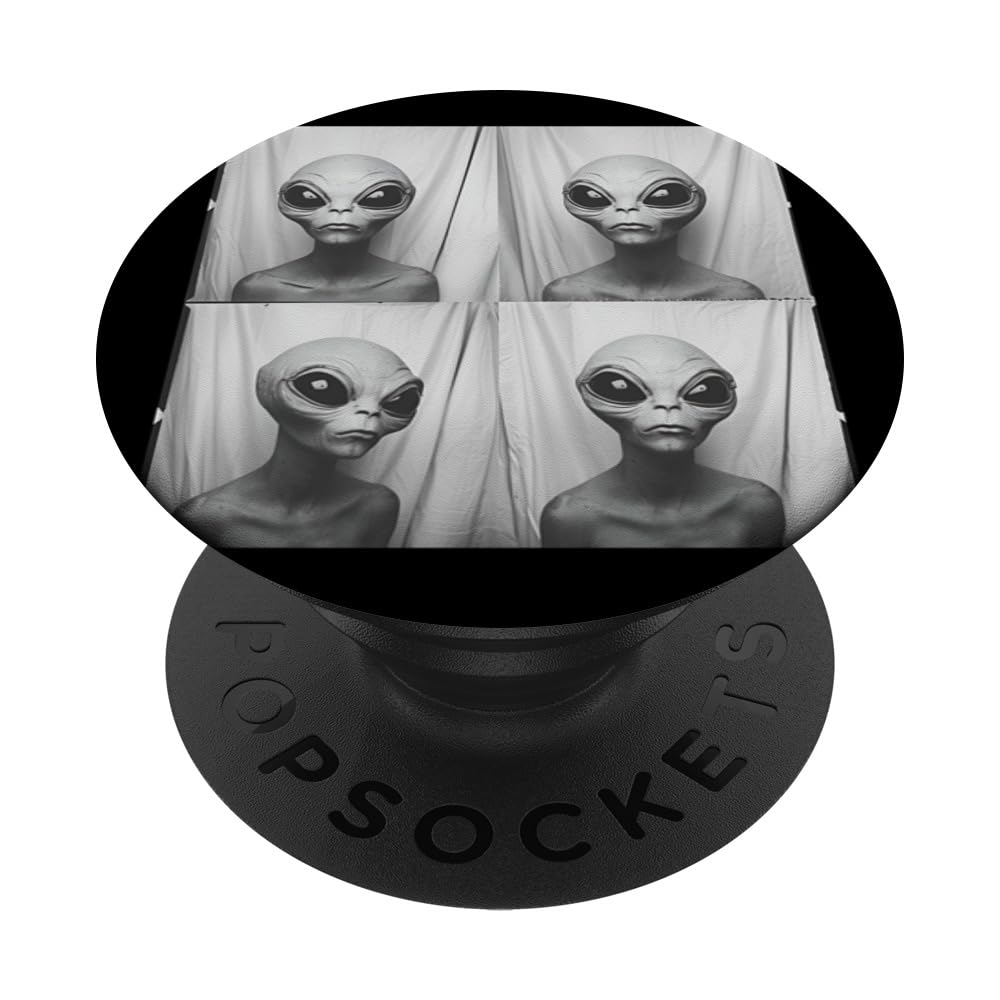 Creepy Alien Encounter Weird Reticuli Alien Photobooth PopSockets Swappable PopGrip