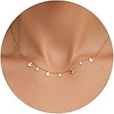 Vavily Butterfly Charm Necklace for Women 18K Gold Plated Stainless Steel Butterfly Pendant Necklace for Women Trendy Jewelry