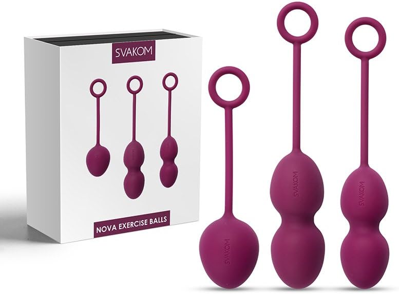 SVAKOM Violet Nova Exercise Kegel Balls, Plum, Purple, 13,5/17,0