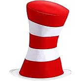UGrandF Classic Red and White Striped Top Hat, Costume Hat for Halloween & Theme Parties
