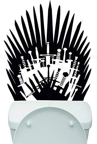 Wall Vinyl Decals Game of Thrones Toilet Basin Bathroom Iron Throne Swords Art Vinyl Wall Sticker Made in USA