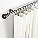Lansian 20Pack Curtain Rings with Clips, Drapery Clips for Curtain, Drapery Rings with Clips for Hanging Drapery Drapes Bows, 1.5 inch Interior Diameter, Fits up to 1 1/4 in Curtain Rod, Vintage Black