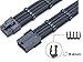 24 Pieces Set = 24-pin x 4,8Pn x 12,6-pin x 8 Cable Comb for 3 mm Cable Gesleeved Up To 3.4 mm/0.13inch Black(10 pack Zip Ties for Secure Wires),CM308