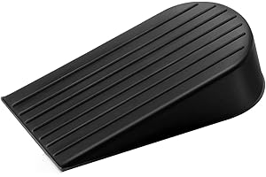 Crosize Black Extra Large Door Stopper, High 1.9 Inches Big Door Stop for Floor Rubber Doorstop Wedge, Door Gaps and Prevent The Lock-Outs, Floor Sturdy Door Stopper for Heavy Duty Door Bottom of Door