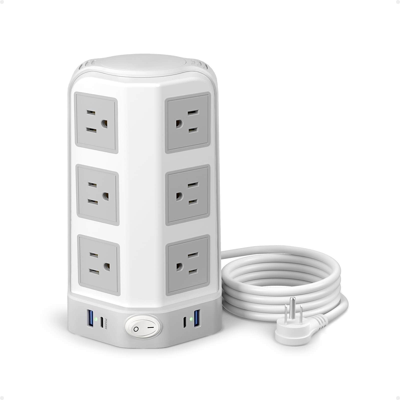 Mua Surge Protector Power Strip Tower 20W USB C, 6 FT Extension Cord